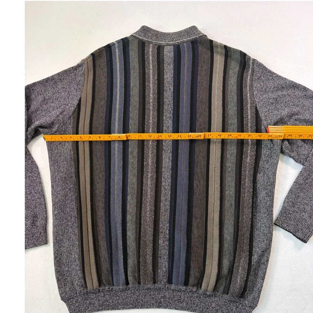 St. Croix Shop Mens Vertical Stripe Luxury Knit Polo Sweater L Old‎ Money USA